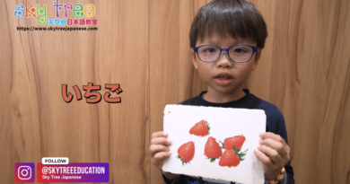 Enoch teaches Japanese fruits and vegetables name